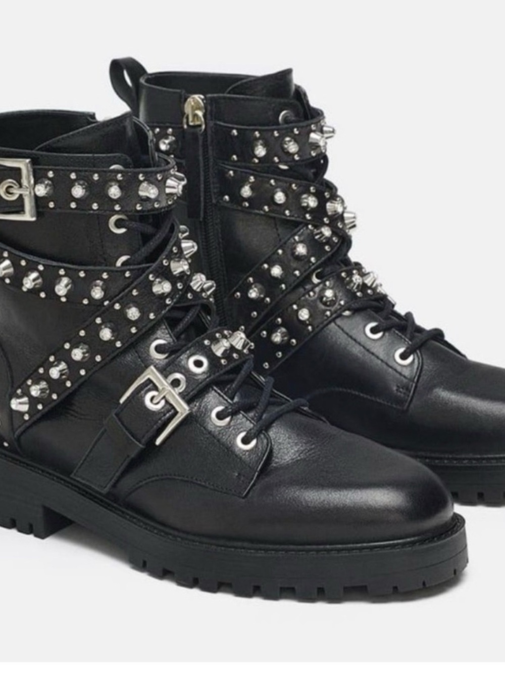 Zara Studded Combat Boots